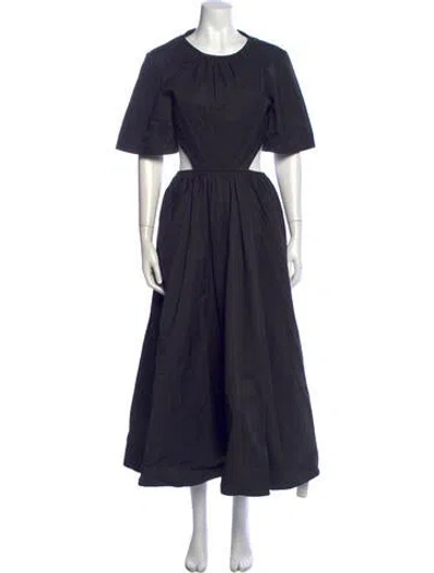 Pre-owned Deveaux Crew Neck Long Dress In Black