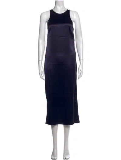 Pre-owned Deveaux Crew Neck Long Dress In Blue