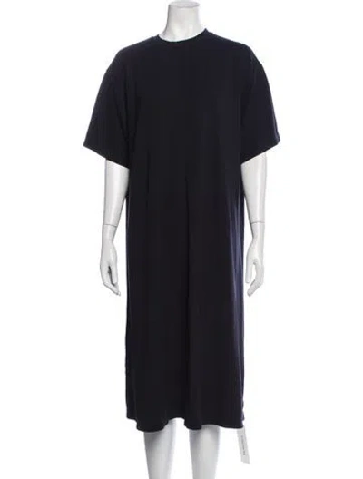 Pre-owned Deveaux Crew Neck Long Dress In Blue