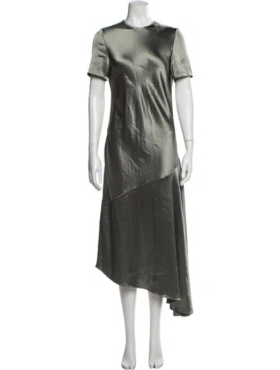 Pre-owned Deveaux Crew Neck Long Dress In Gray