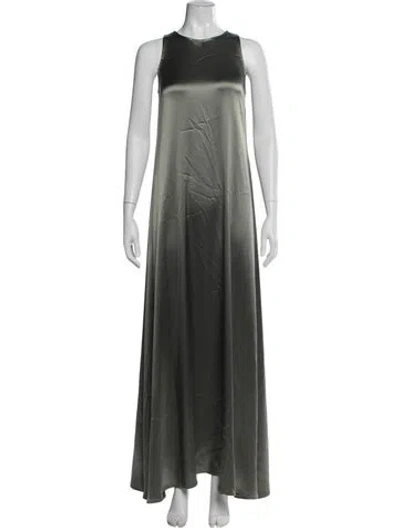 Pre-owned Deveaux Crew Neck Long Dress In Green