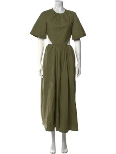 Pre-owned Deveaux Crew Neck Long Dress In Green