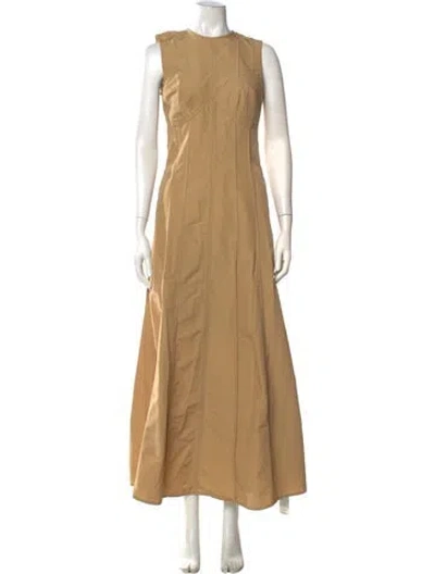 Pre-owned Deveaux Crew Neck Long Dress In Neutral