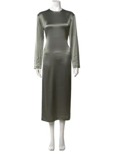 Pre-owned Deveaux Crew Neck Midi Length Dress In Green