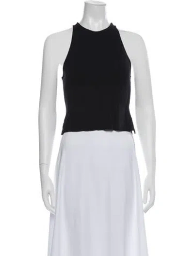Pre-owned Deveaux Crew Neck Sleeveless Crop Top In Blue