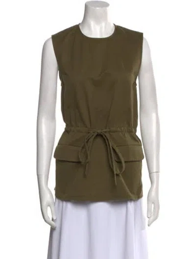 Pre-owned Deveaux Crew Neck Sleeveless Top In Green