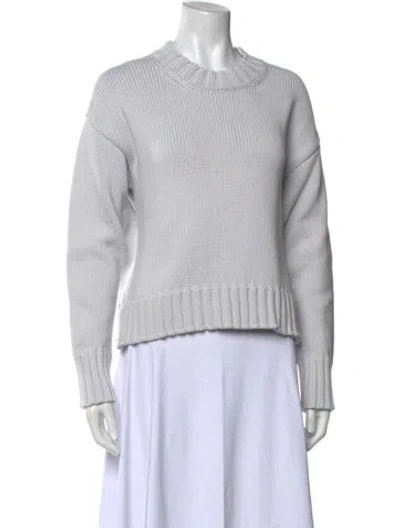 Pre-owned Deveaux Crew Neck Sweater In White