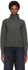 Deveaux Gray Eva Turtleneck In Charcoal