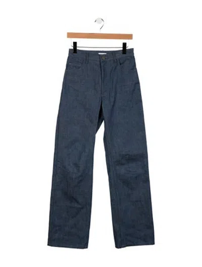 Pre-owned Deveaux High-rise Straight Leg Jeans In Blue