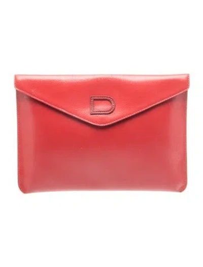 Pre-owned Deveaux Leather Clutch In Red