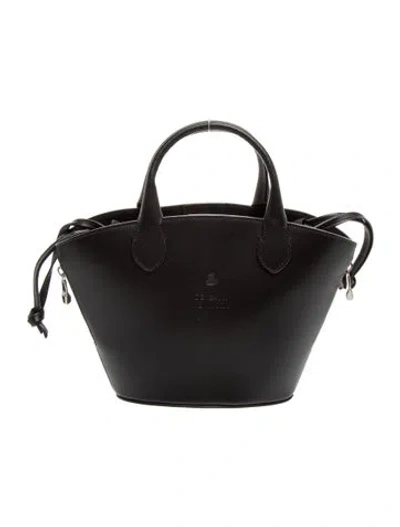 Pre-owned Deveaux Leather Top Handle Bag In Black