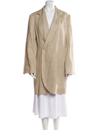 Pre-owned Deveaux Linen Coat In Brown