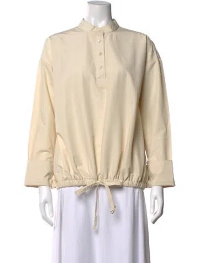 Pre-owned Deveaux Long Sleeve Button-up Top In Neutrals