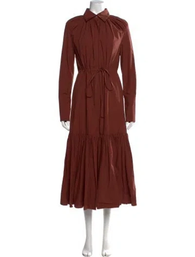 Pre-owned Deveaux Midi Length Dress In Brown