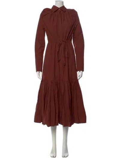 Pre-owned Deveaux Midi Length Dress In Brown