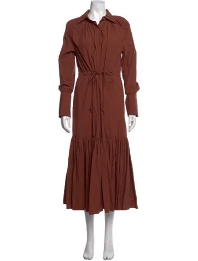 Pre-owned Deveaux Midi Length Dress In Brown