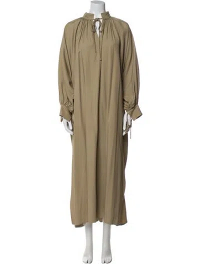 Pre-owned Deveaux Mock Neck Long Dress In Green