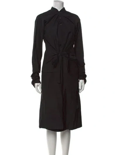 Pre-owned Deveaux Mock Neck Midi Length Dress In Black