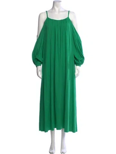 Pre-owned Deveaux Off-the-shoulder Long Dress In Green