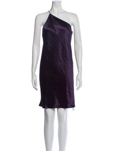 Pre-owned Deveaux One-shoulder Mini Dress In Purple