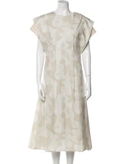 Pre-owned Deveaux Printed Long Dress In Neutral