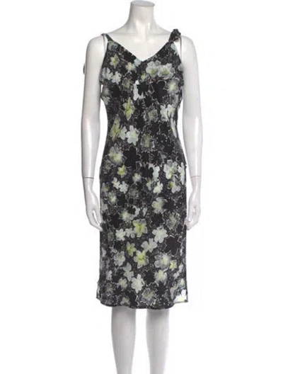 Pre-owned Deveaux Silk Midi Length Dress In Black