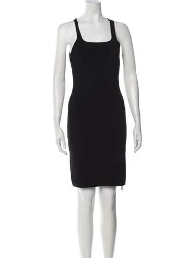 Pre-owned Deveaux Square Neckline Knee-length Dress In Blue