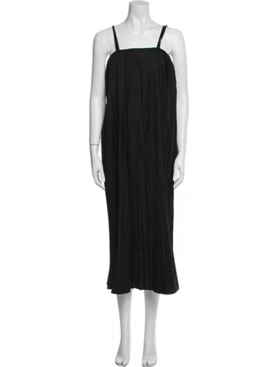 Pre-owned Deveaux Square Neckline Long Dress In Black