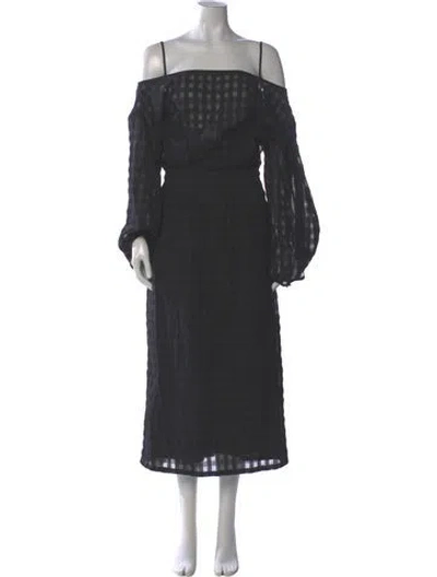 Pre-owned Deveaux Square Neckline Long Dress W/ Tags In Gray