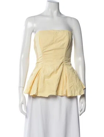 Pre-owned Deveaux Strapless Top In Yellow