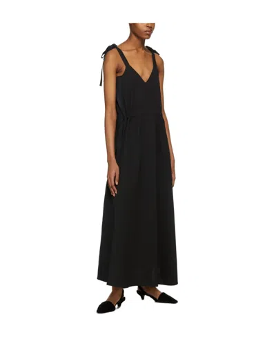 DEVEAUX V-NECK PLEATED DRESS