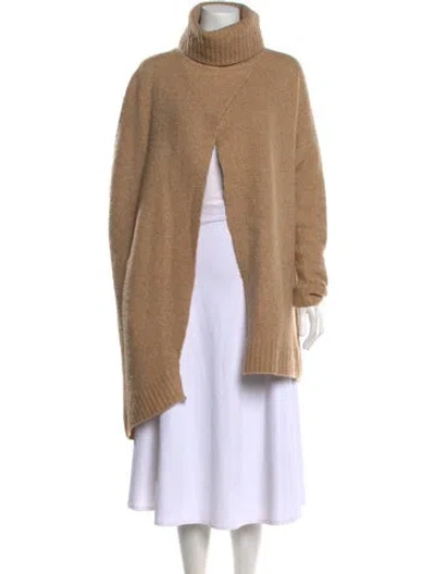Pre-owned Deveaux Virgin Wool Turtleneck Sweater In Neutral