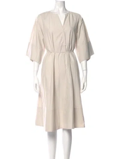 Pre-owned Deveaux V-neck Midi Length Dress W/ Tags In Neutral