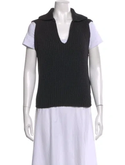 Pre-owned Deveaux V-neck Sweater In Black