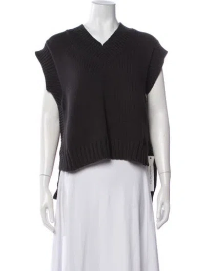Pre-owned Deveaux V-neck Sweater In Grey