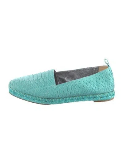 Pre-owned Devi Kroell Leather Espadrilles In Green