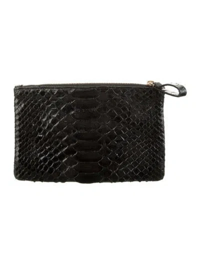 Pre-owned Devi Kroell Leather Wristlet In Black
