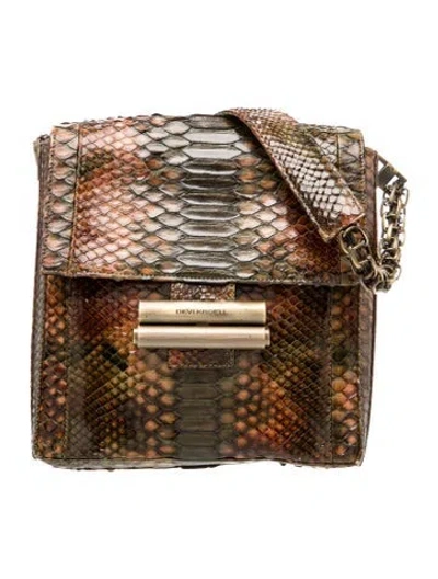 Pre-owned Devi Kroell Python Shoulder Bag In Brown