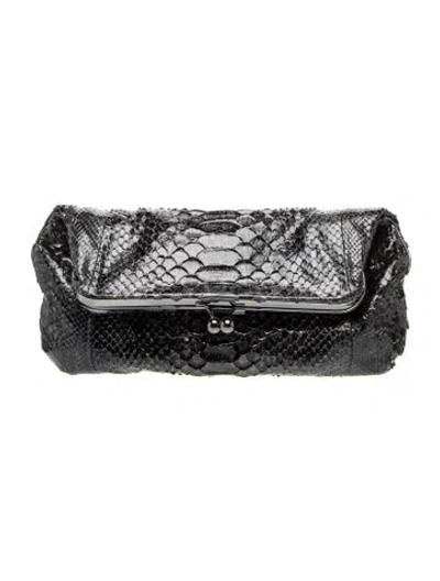 Pre-owned Devi Kroell Snakeskin Clutch In Black/metallic