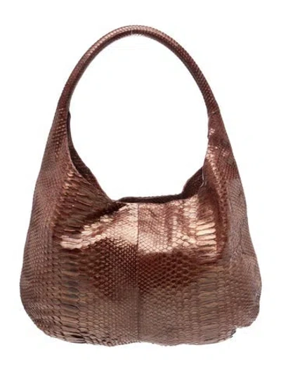 Pre-owned Devi Kroell Snakeskin Shoulder Bag In Brown