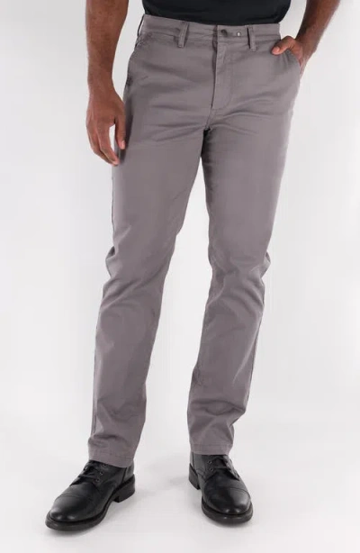 Devil-dog Dungarees Flat Front Stretch Cotton Chinos In Gray
