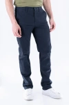 Devil-dog Dungarees Slim Fit Flat Front Sateen Twill Chinos In Blue