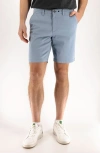 Devil-dog Dungarees 9-inch Performance Stretch Chino Shorts In Dustly Blue