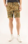 Devil-dog Dungarees Camo Print 9-inch Performance Stretch Chino Shorts In Dusty Camo