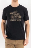 Devil-dog Dungarees Live Fast Graphic T-shirt In Dark Grey