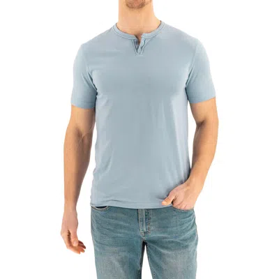 Devil-dog Dungarees Short Sleeve Henley In Dusty Blue