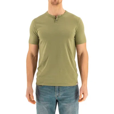 Devil-dog Dungarees Short Sleeve Henley In Oil Green
