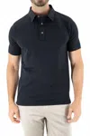 Devil-dog Feeder Stripe Polo In Black In Blue