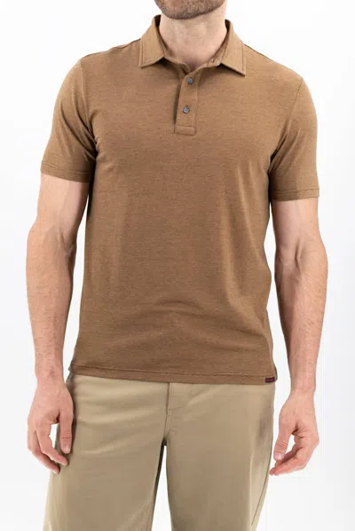 Devil-dog Melange Performance Polo Shirt In Dark Roast In Multi