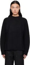 Devoa Black Alpaca Mohair Knit Sweater In Black